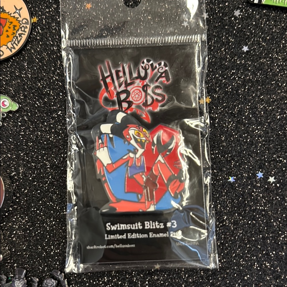 Helluva Boss Swimsuit Blitz #3 Limited Edition Enamel Pin - Red & Blue